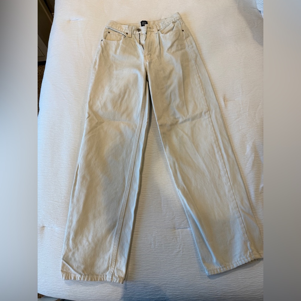 BDG High Rise Baggy Pants in Cream